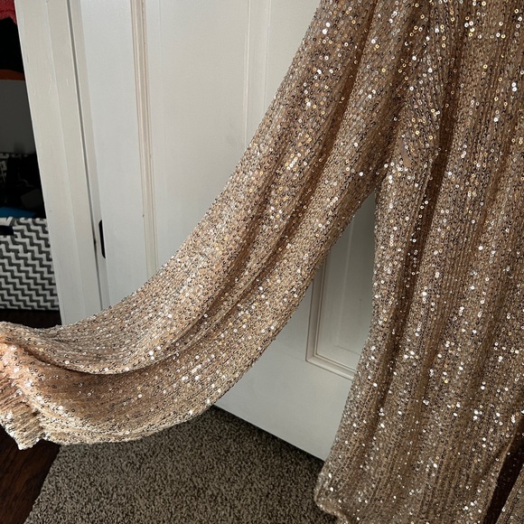 Gold Sequence Romper Dress - Picture 3 of 6